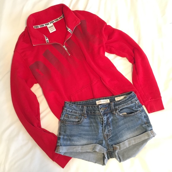 PINK Victoria's Secret Tops - Victoria Secret PINK Quarter Zip || Size S